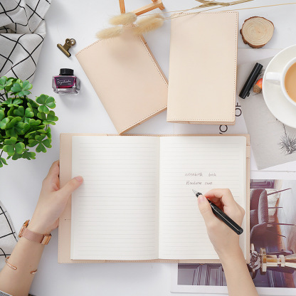 原色 A5 革 ノート カバー