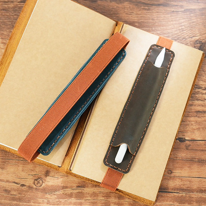 革 手帳用 ペンホルダー ペンケース バンド付き