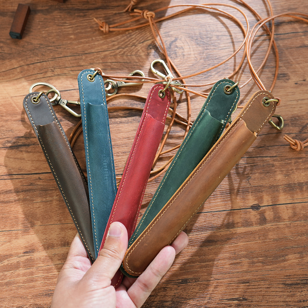 革 ペンホルダー 首掛け 一本差し ペンケース