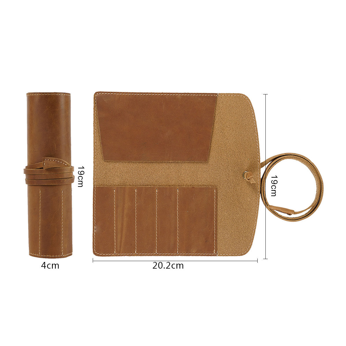 ルポペンケース 大容量 革 筆箱 筆カーテン付き