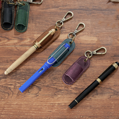 革 一本差し ペンホルダー キーチャーム/バッグチャーム