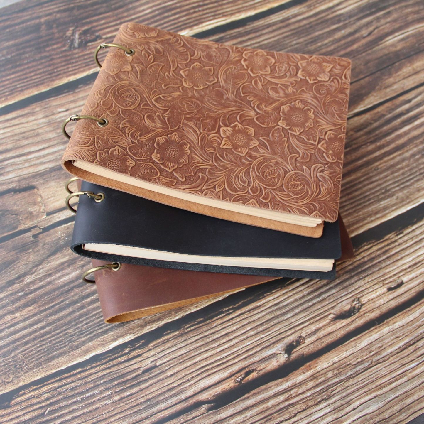 A5 2穴 バインダー 革カバー ノート