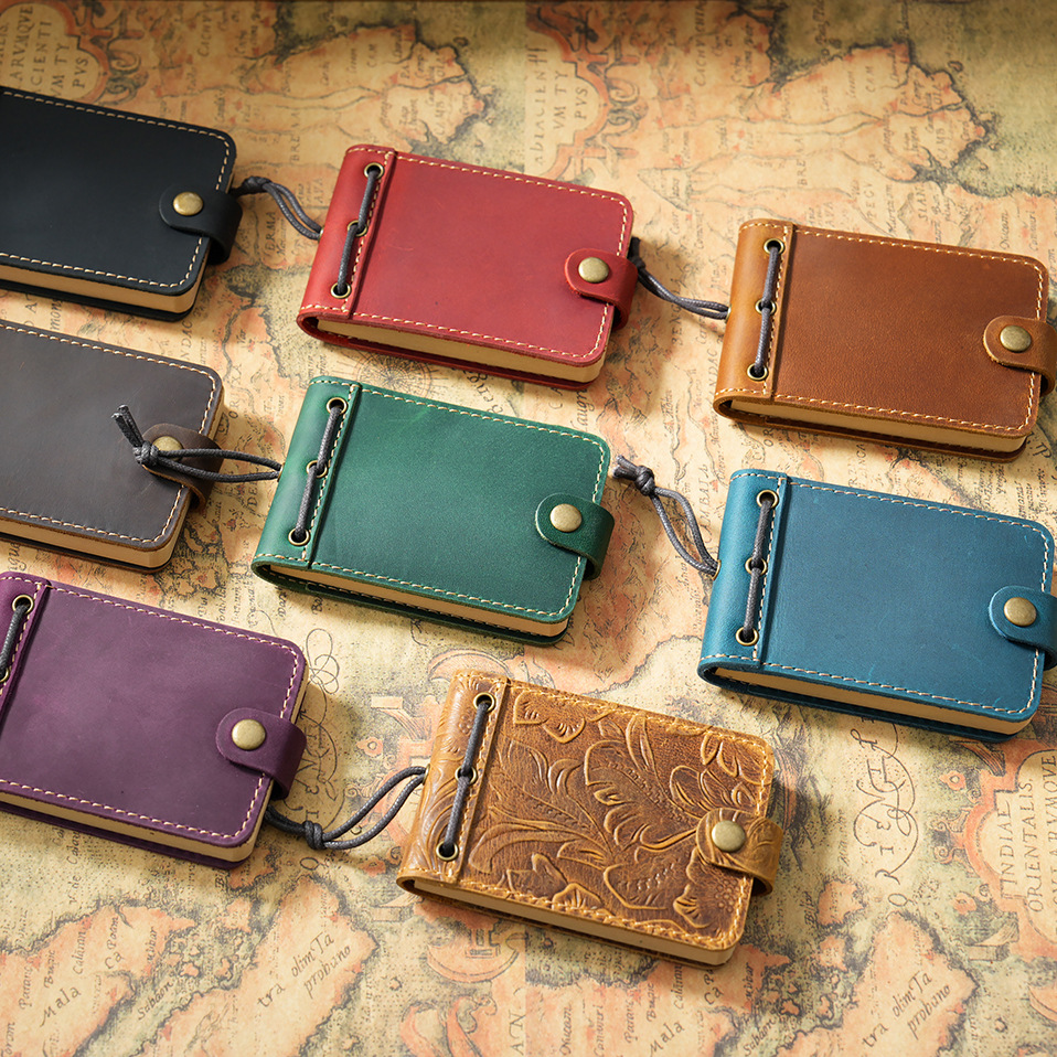 手縫い 革カバー ミニ ノート