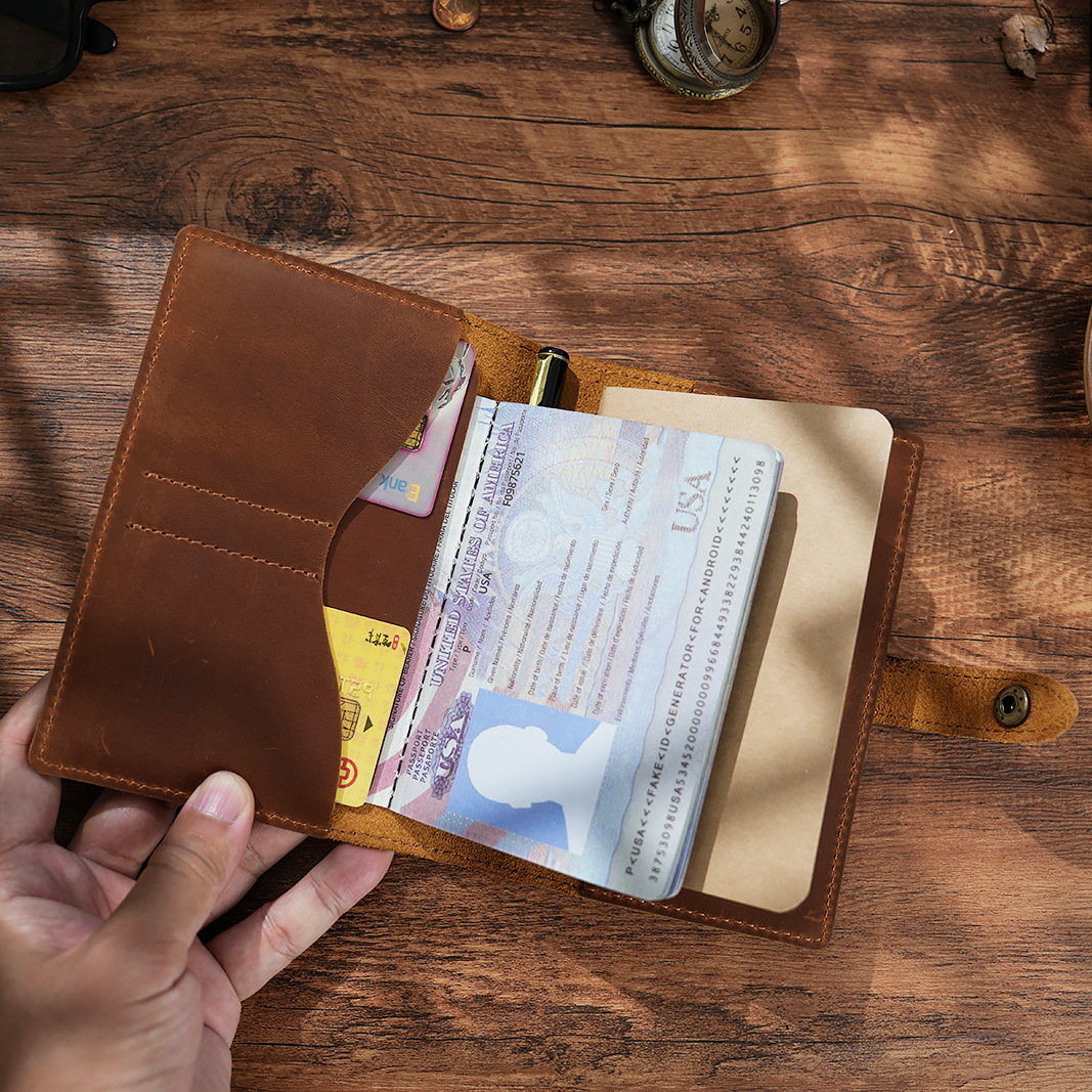 文庫本 革 ノート カバー ペンホルダー カードホルダー付き