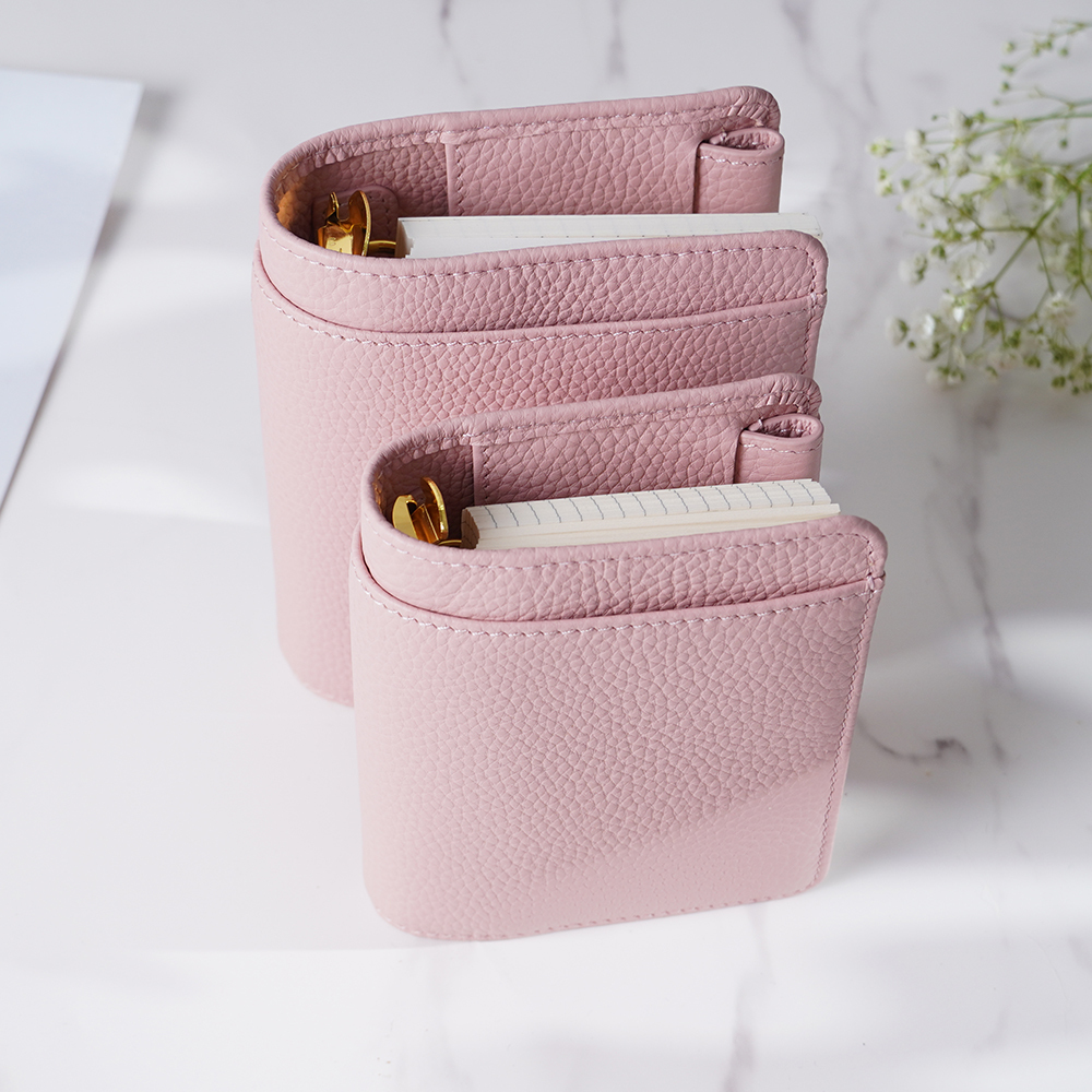 A7 6穴 バインダー 大容量 財布式 革カバー ノート