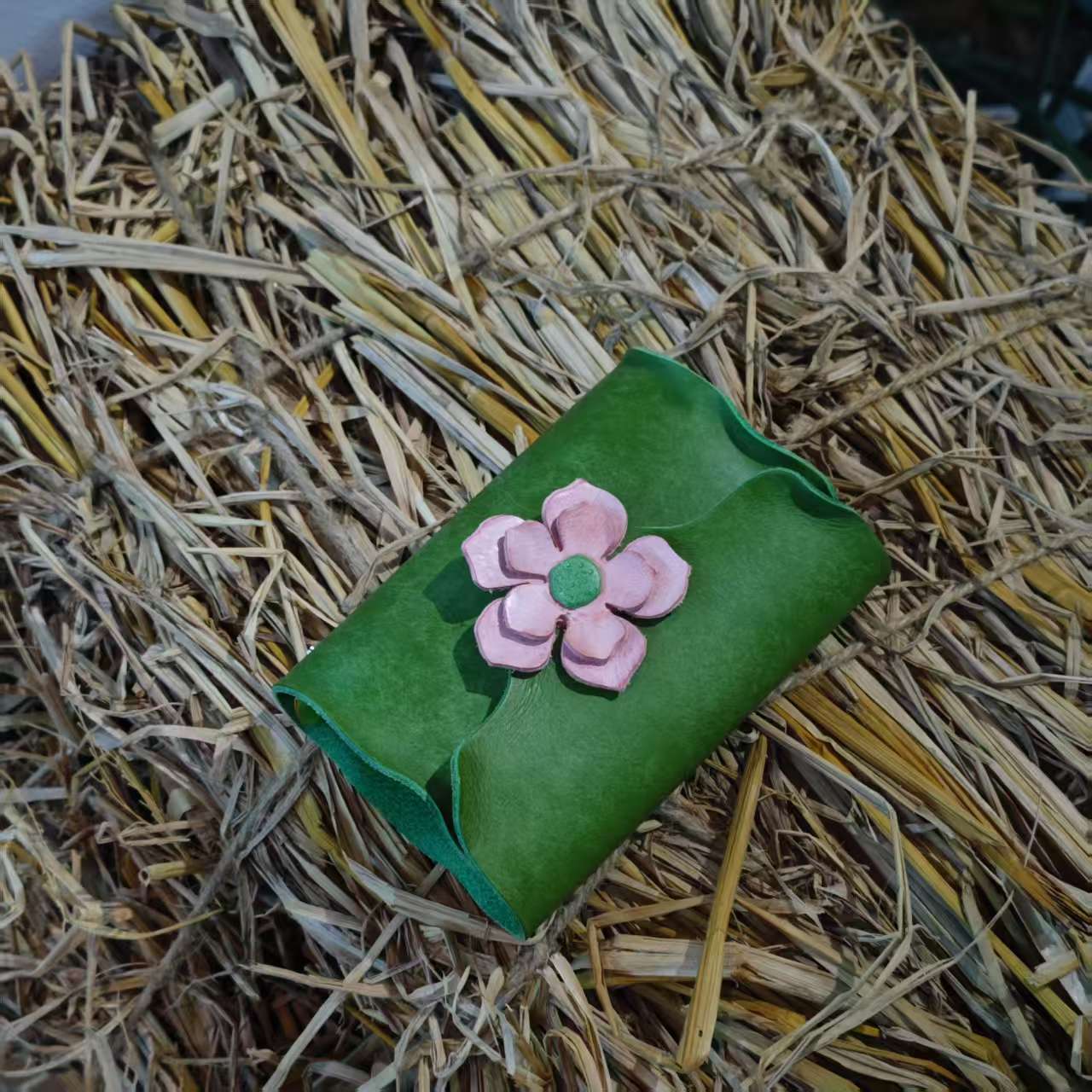 A7 6穴 バインダー 可愛い ピンク 桜 革カバー ノート