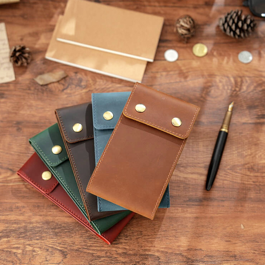 ミニ 革カバー ノート 持ち歩き メモ帳