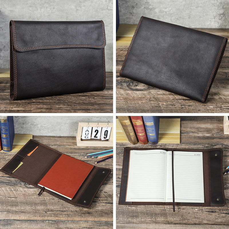 B5 三つ折り 革 ノート カバー