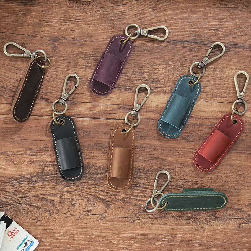 革 一本差し ペンホルダー キーチャーム/バッグチャーム