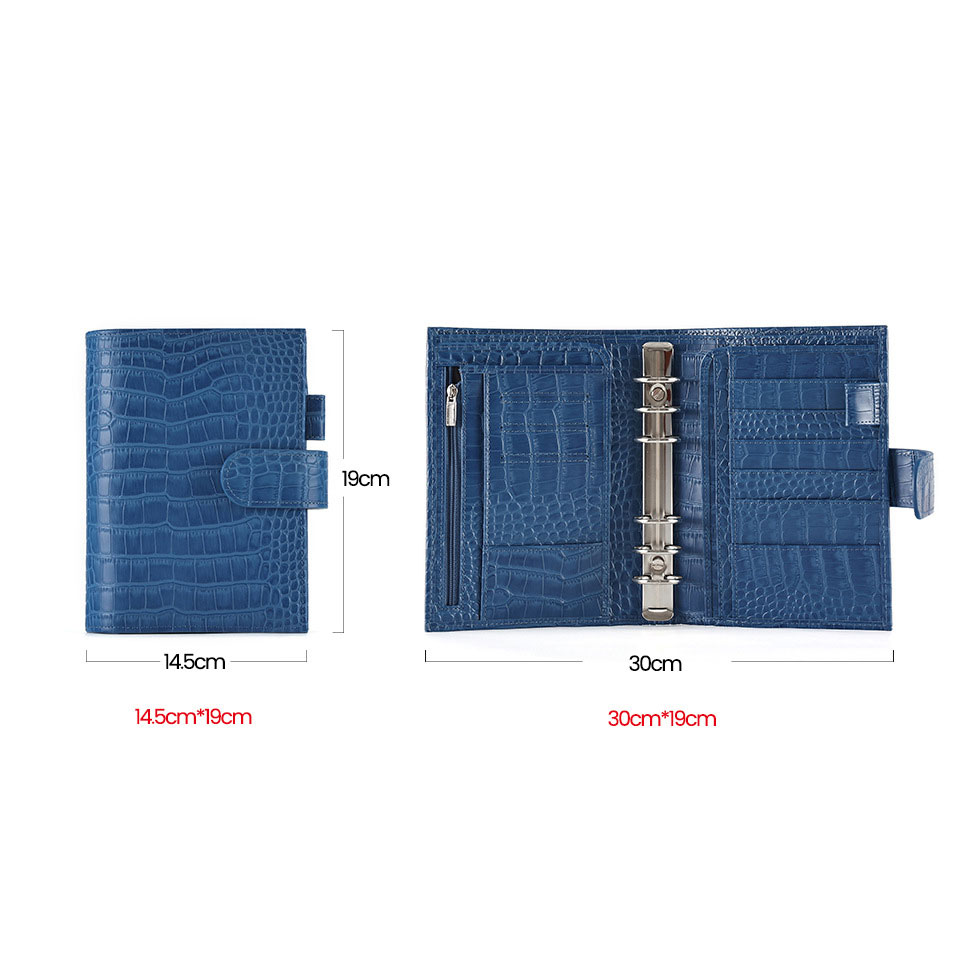 A6 Personal 財布式 6穴 バインダー 大容量収納 革カバー ノート