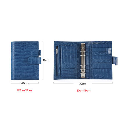 A6 Personal 財布式 6穴 バインダー 大容量収納 革カバー ノート