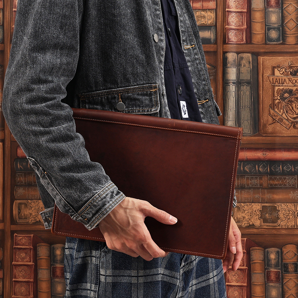 A4 クリップボード ファスナー付き 12.9インチiPad対応 革 ファイル バインダー