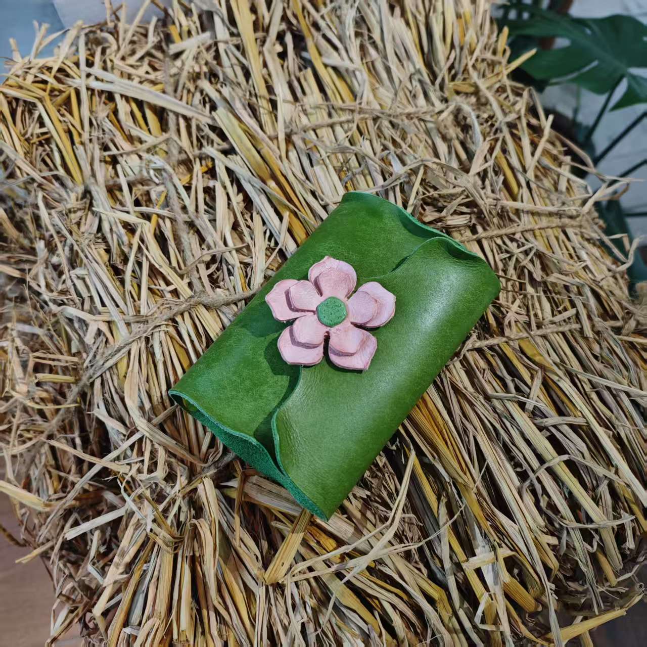 A7 6穴 バインダー 可愛い ピンク 桜 革カバー ノート