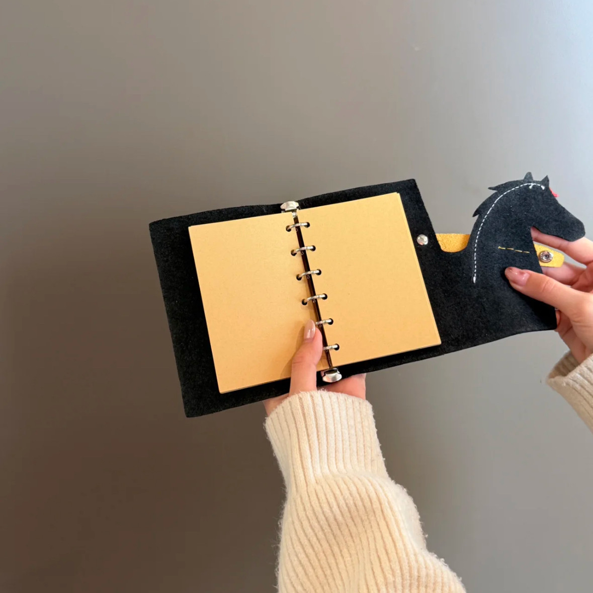 A7 6穴 バインダー 馬 革カバー ノート