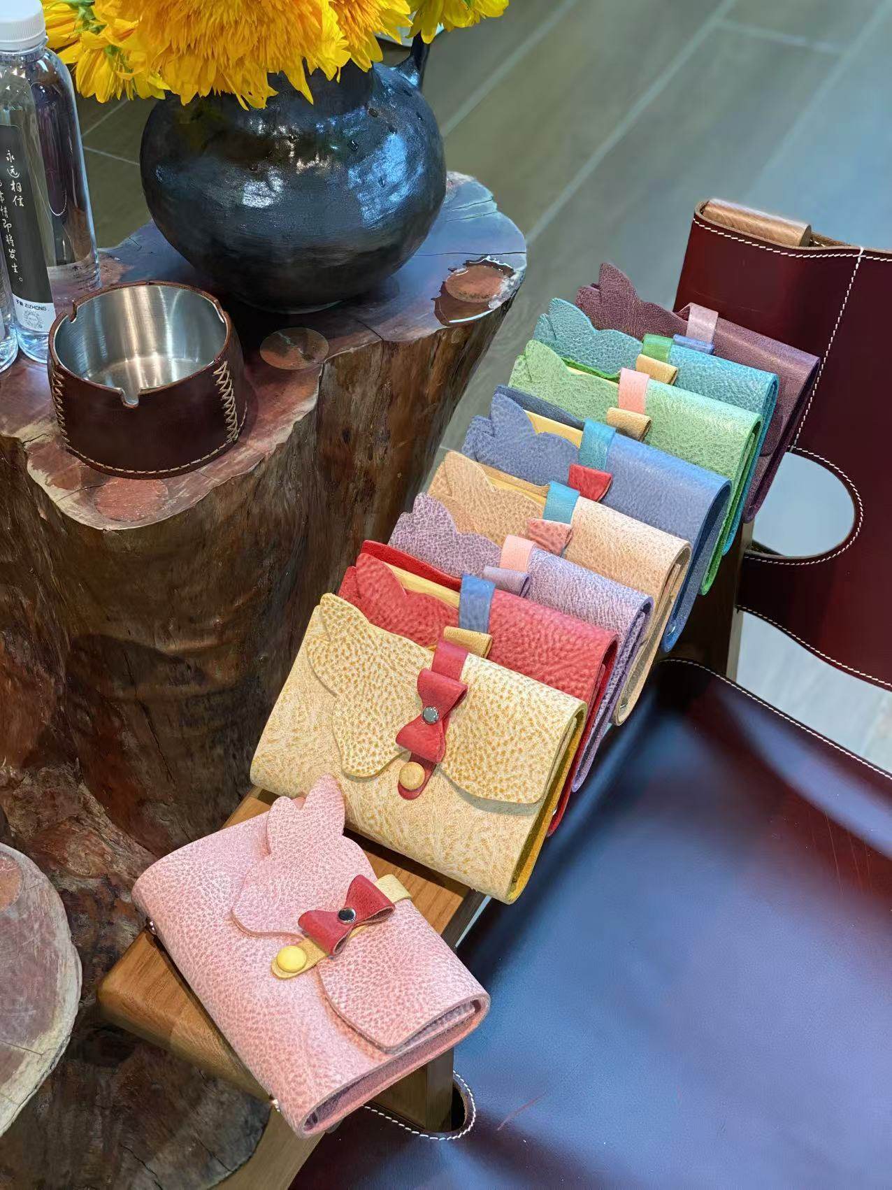 A7 6穴 バインダー ウサギ 革カバー ノート