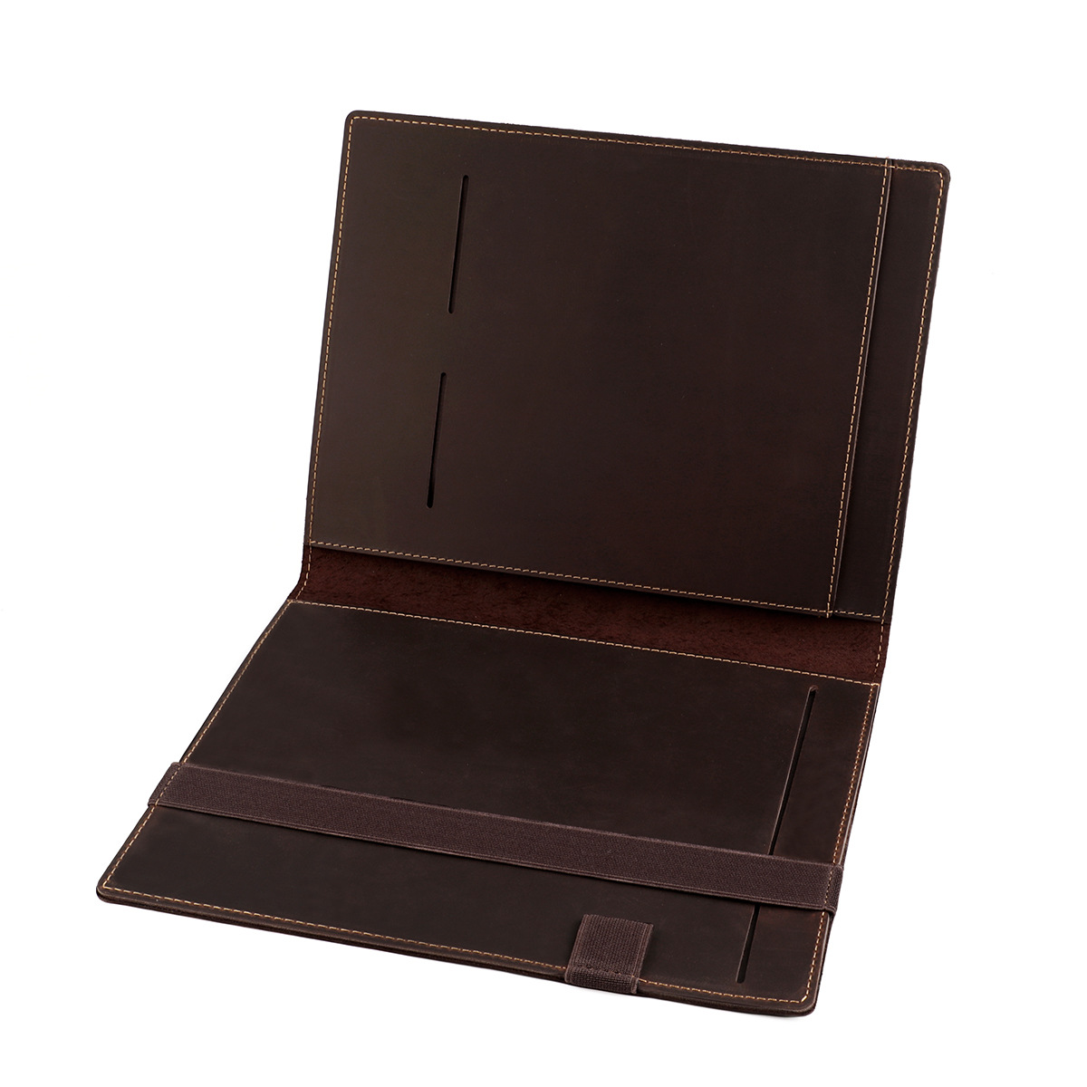 B5 革 ノート カバー ペンホルダー 大容量収納 10.5/11 インチ iPad Pro対応 ポケット カードホルダー付き