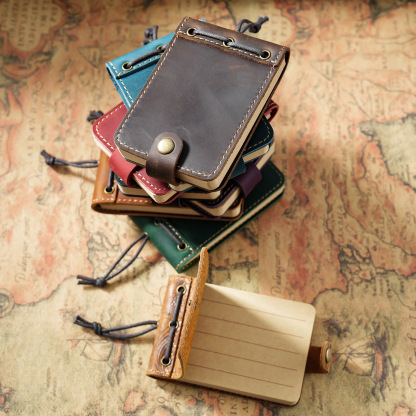 手縫い 革カバー ミニ ノート