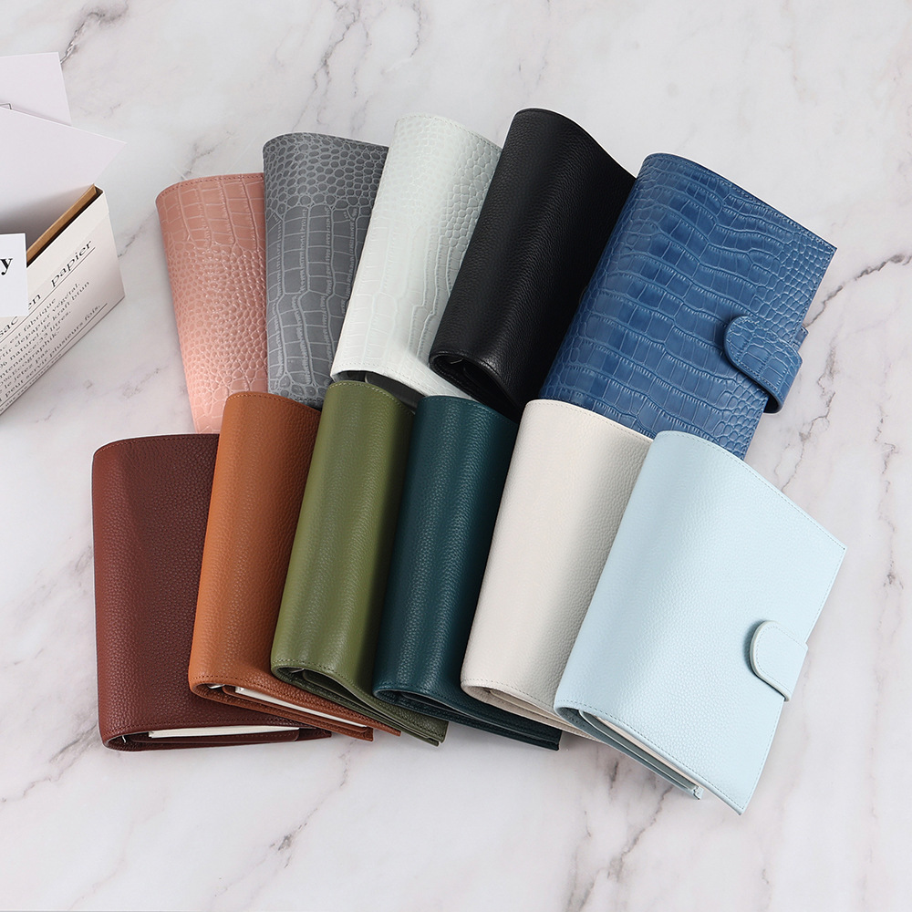 A6 Personal 財布式 6穴 バインダー 大容量収納 革カバー ノート