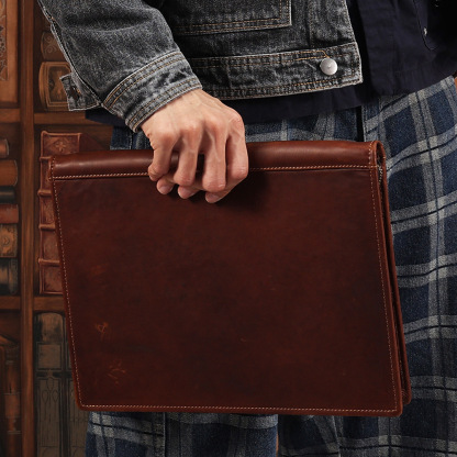 A4 クリップボード ファスナー付き 12.9インチiPad対応 革 ファイル バインダー