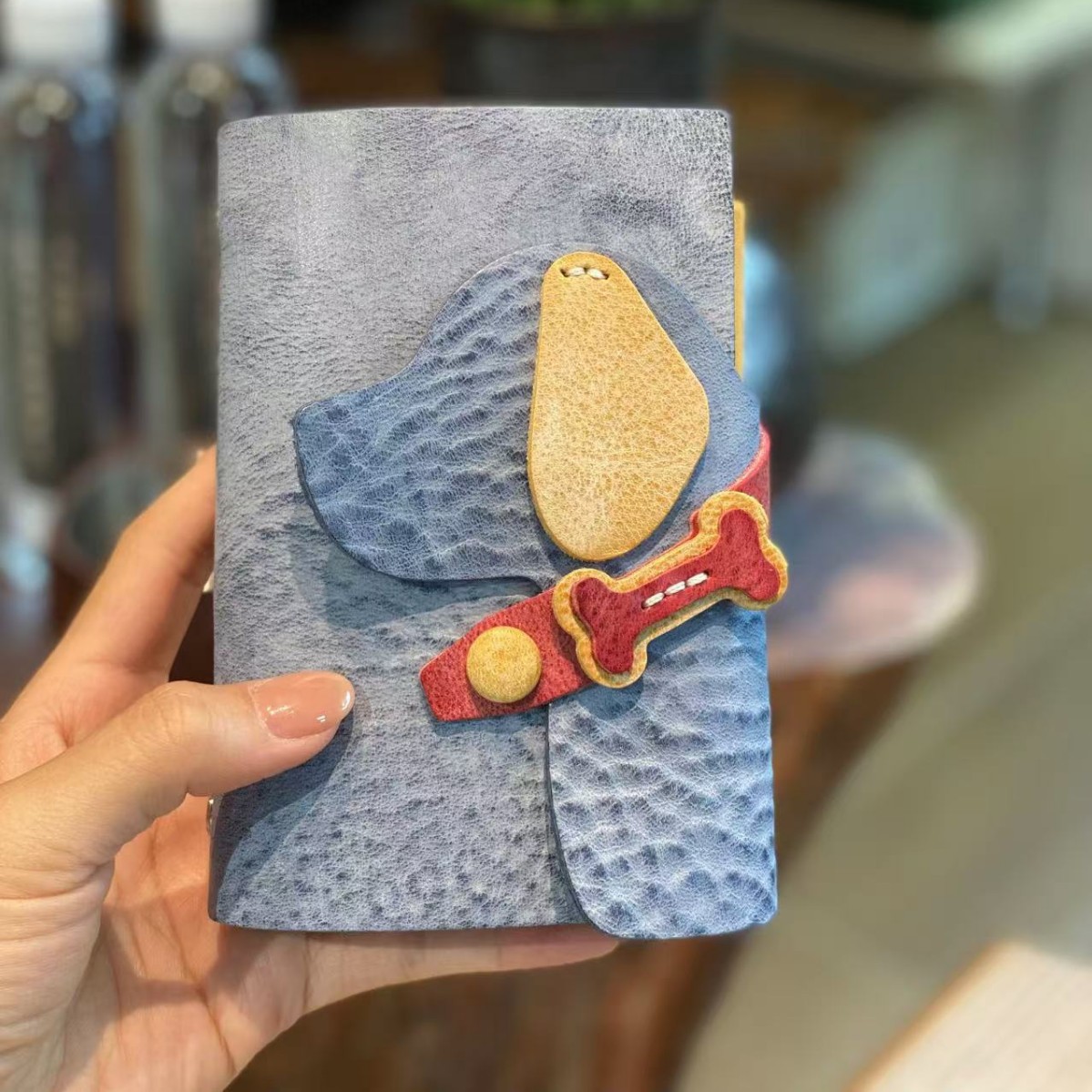 A7 6穴 バインダー 可愛い ワンちゃん 革カバー ノート