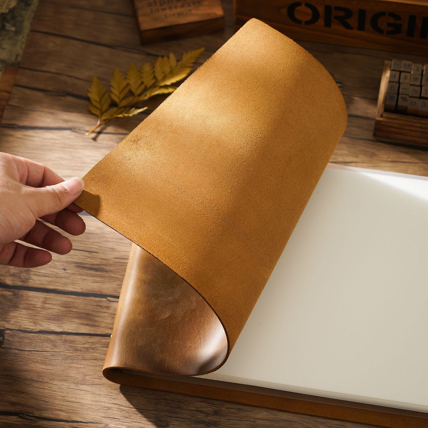 A4 6穴 バインダー 横型 革カバー ノート