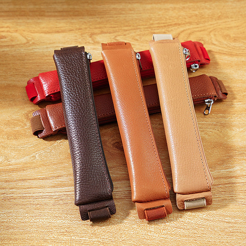 手帳用 ペンホルダー バンド付き 植物鞣し革 スリム ペンケース