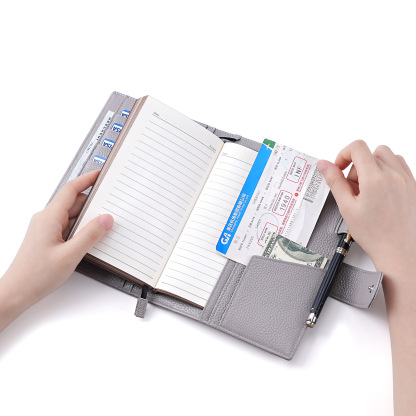 財布式 B6 革 ノート カバー