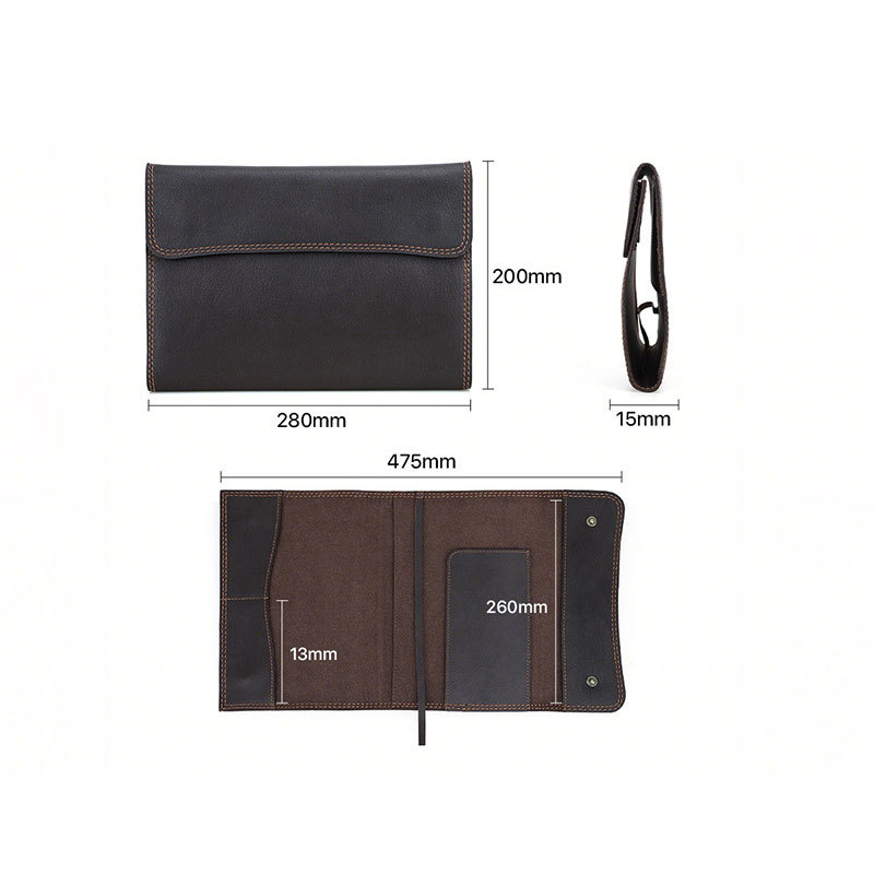 B5 三つ折り 革 ノート カバー