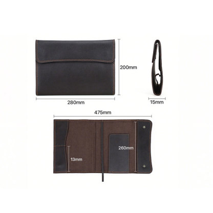 B5 三つ折り 革 ノート カバー