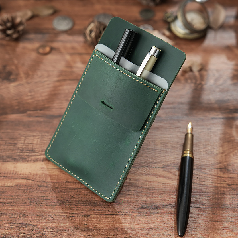 革 ペンホルダー 胸ポケット用ペンケース