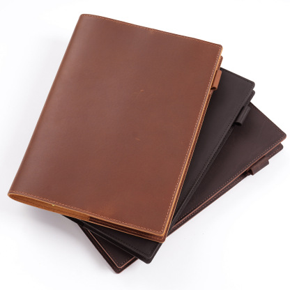 B5 水牛革 シンプル ノート カバー ペンホルダー カードホルダー付き