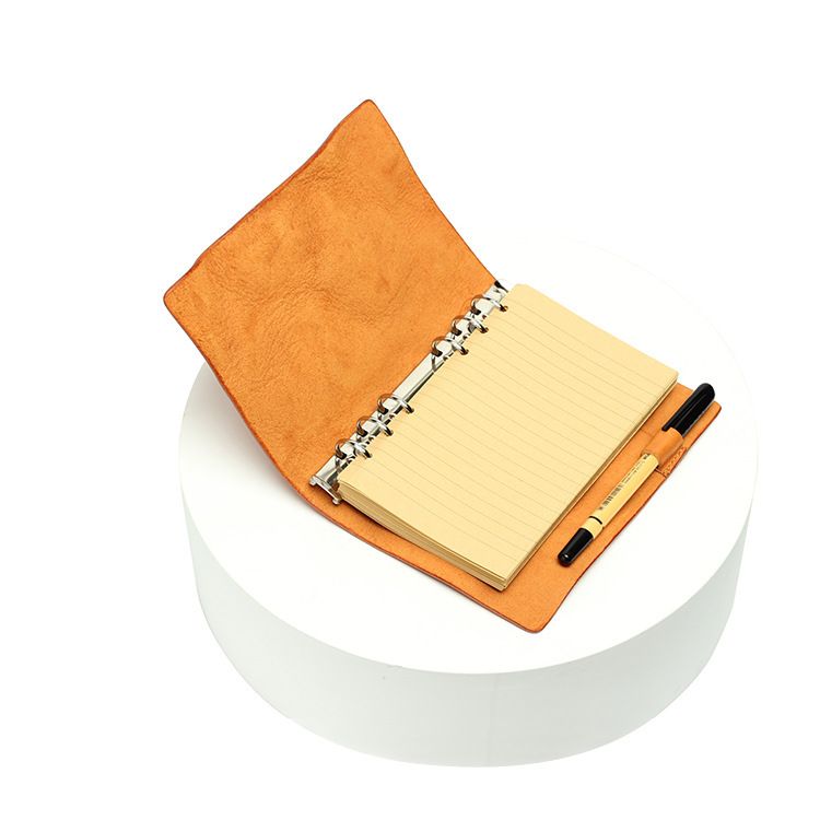 A6 6穴 バインダー 植物鞣し革 カバー ノート