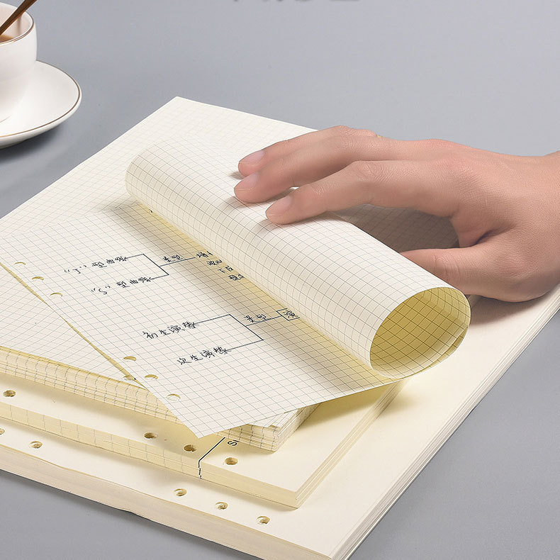 5ミリ 方眼 ノート レフィル 6穴 A4 横長 ルーズリーフバインダー対応