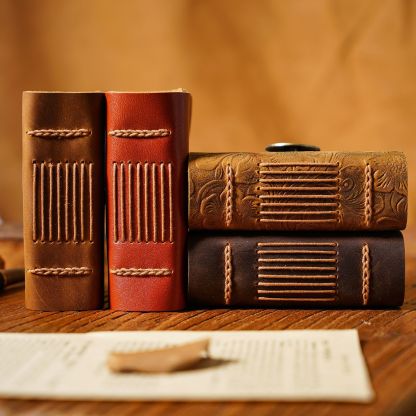 B7 革カバー ノート 厚い 手縫い システム手帳