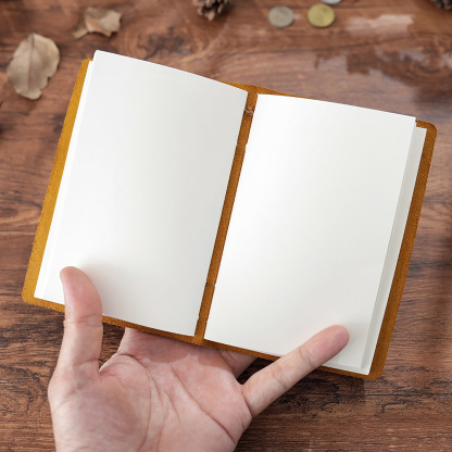 A6 文庫本 革カバー ノート 手縫い システム手帳