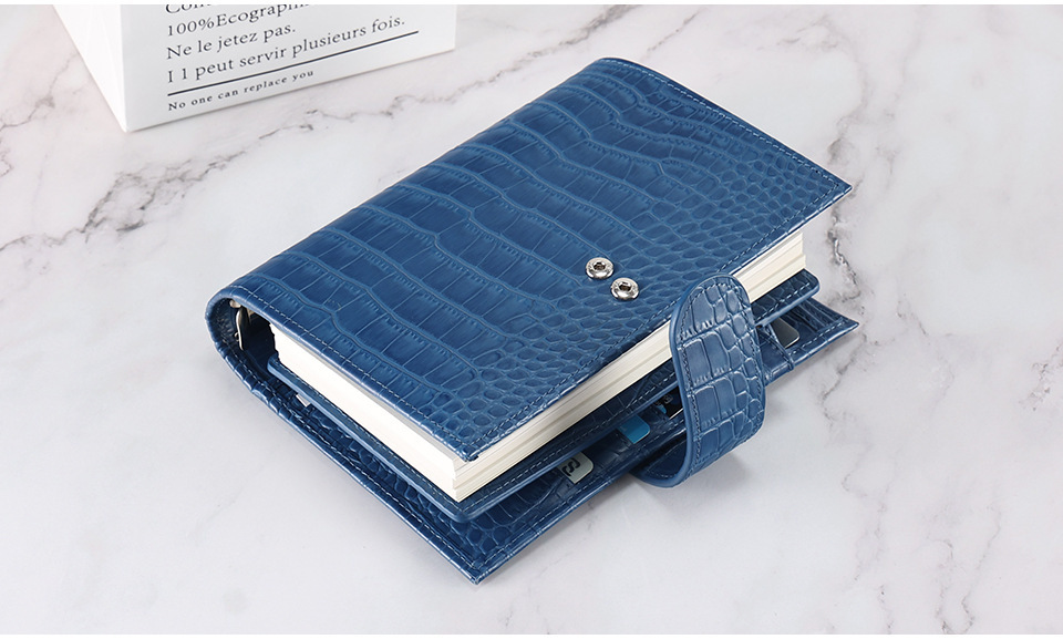 A6 Personal 財布式 6穴 バインダー 大容量収納 革カバー ノート