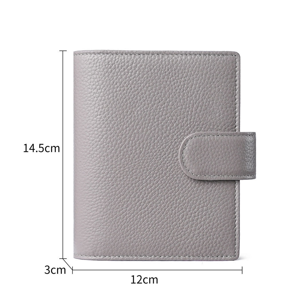 A7 財布式 6穴 バインダー 大容量収納 革カバー ノート