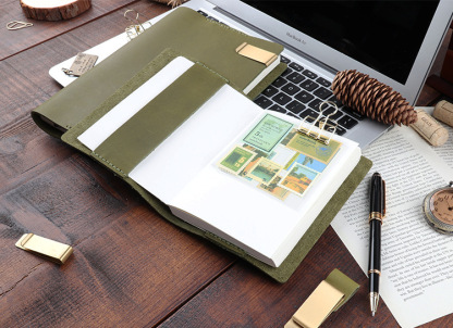 原色 A5 フリー 革 ノート カバー