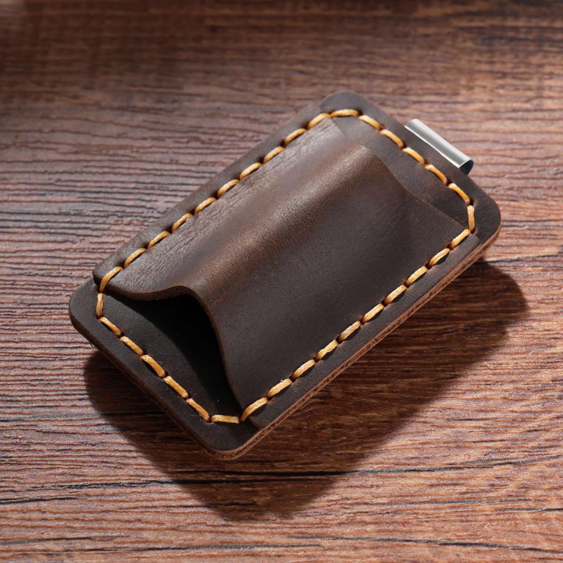 手作り の 革 ペンケース 3本入れ 高級万年筆対応 レシート収納