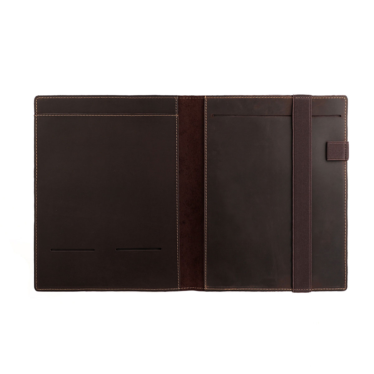 B5 革 ノート カバー ペンホルダー 大容量収納 10.5/11 インチ iPad Pro対応 ポケット カードホルダー付き