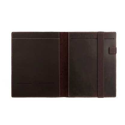 B5 革 ノート カバー ペンホルダー 大容量収納 10.5/11 インチ iPad Pro対応 ポケット カードホルダー付き