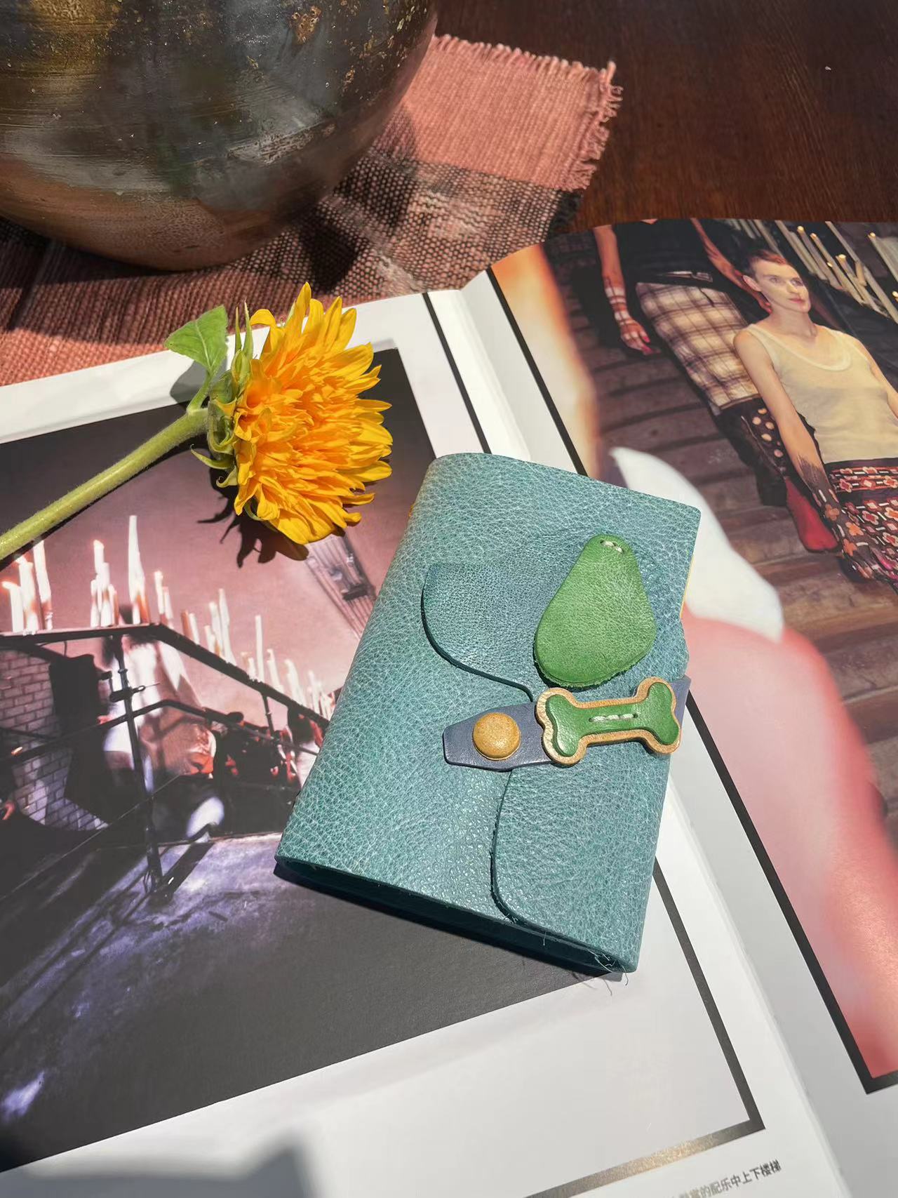 A7 6穴 バインダー 可愛い ワンちゃん 革カバー ノート