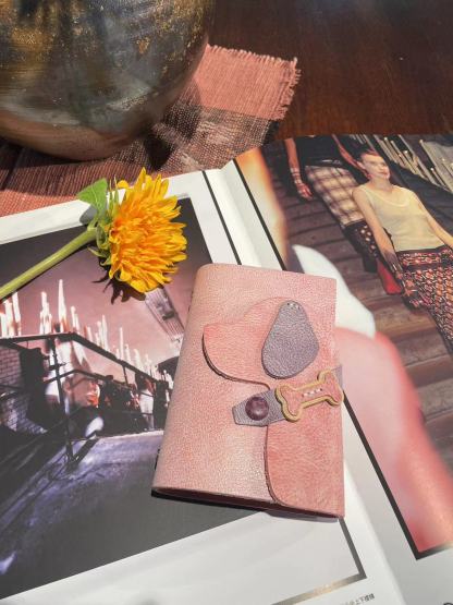 A7 6穴 バインダー 可愛い ワンちゃん 革カバー ノート