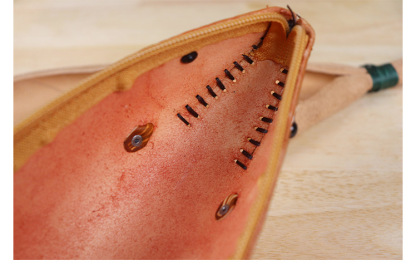 植物鞣し革 ペンケース 面白い 魚 ファスナー筆箱