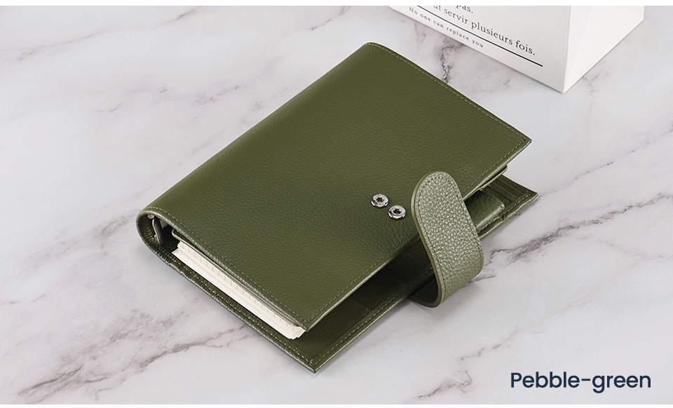 A6 Personal 財布式 6穴 バインダー 大容量収納 革カバー ノート