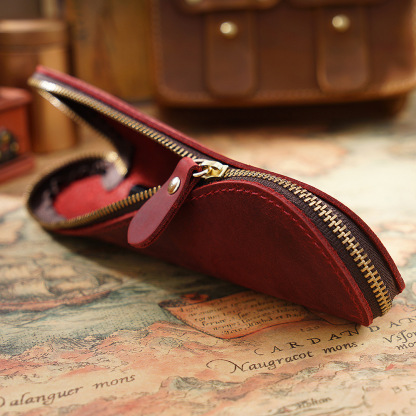 革 ペンケース S型 ファスナー筆箱