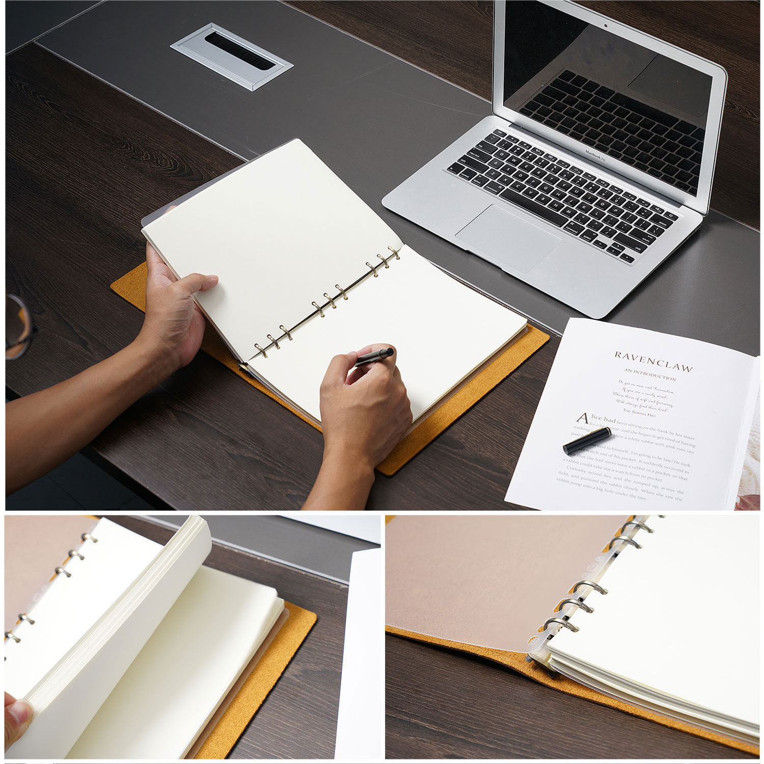 B5 9穴 バインダー 革カバー ノート