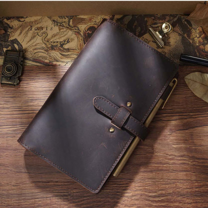 A5 6穴 バインダー 大容量収納 革カバー ノート