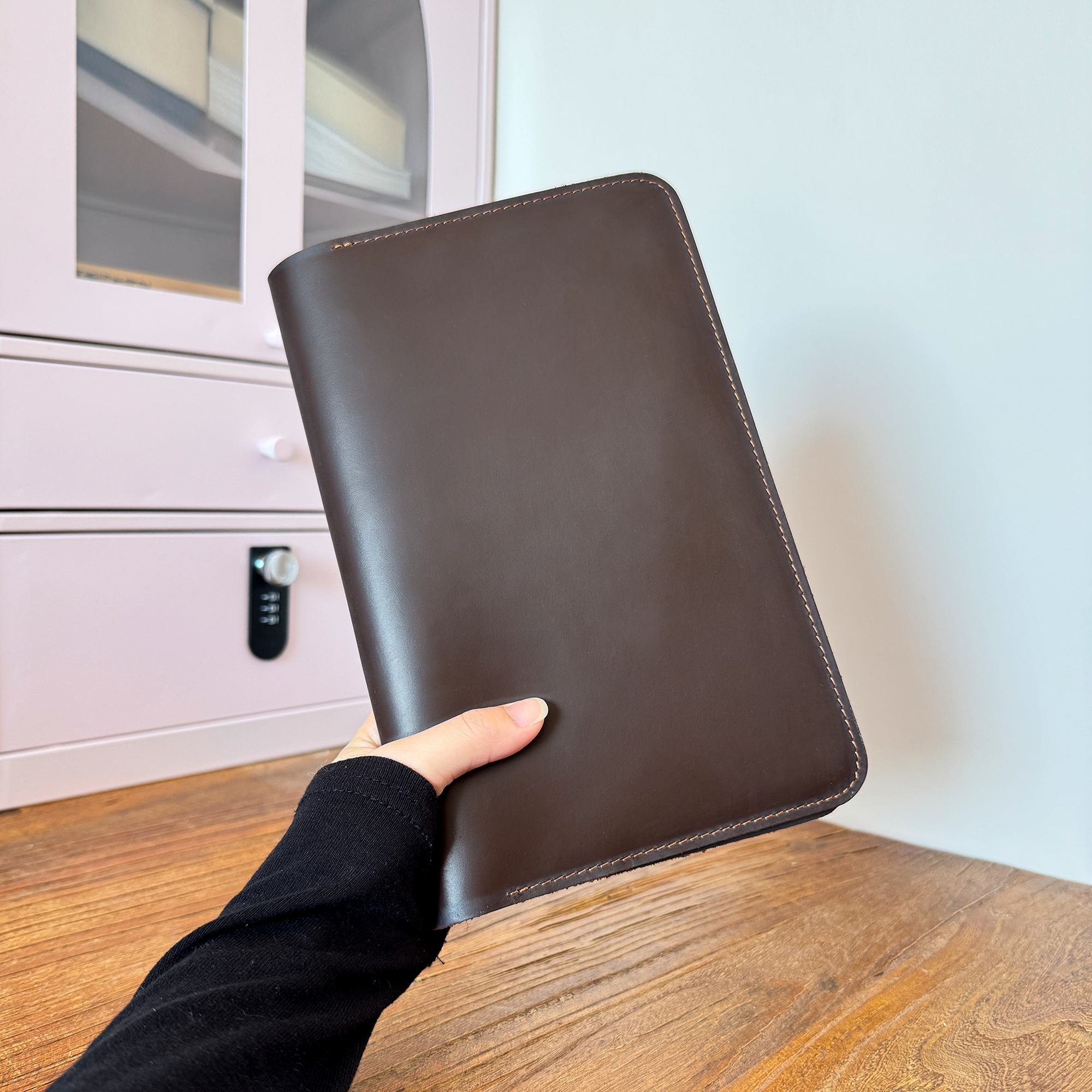 A5 大容量収納 革 ノート カバー