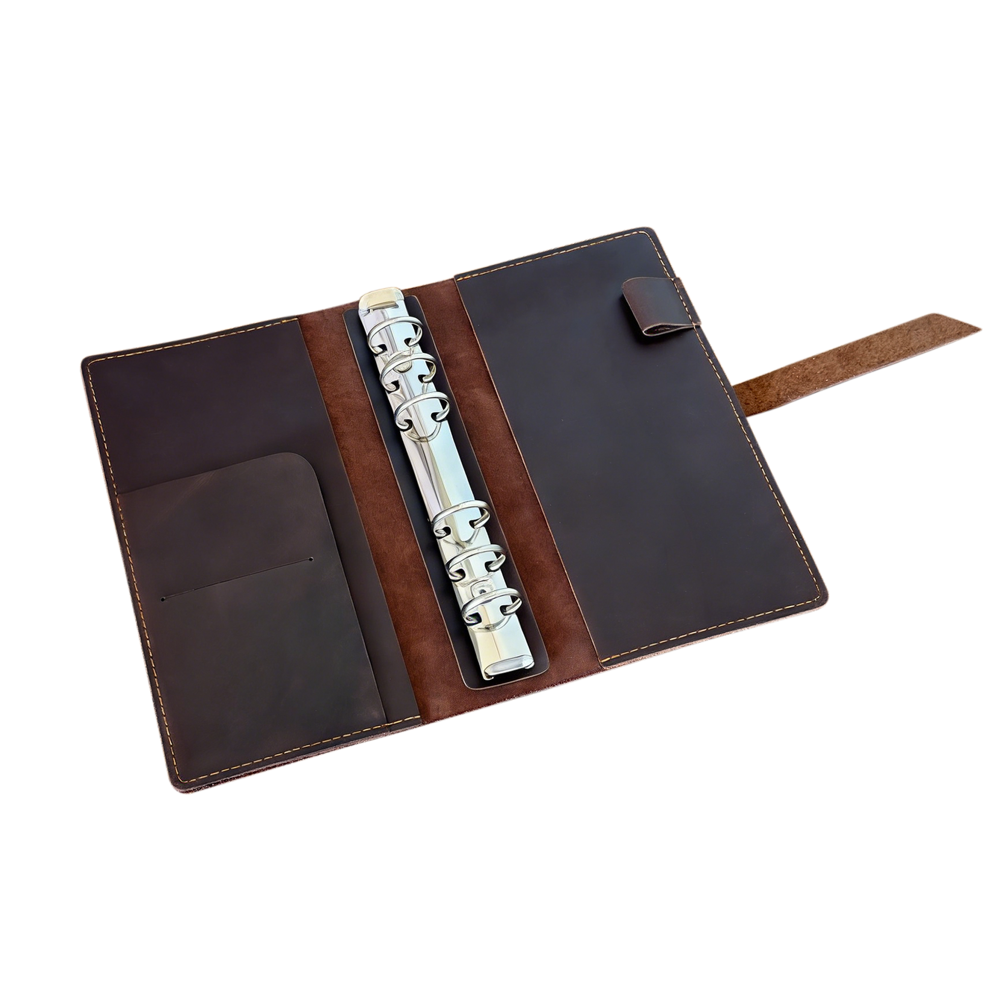 A6 Personal 大容量収納 6穴 バインダー 革 カバー ノート